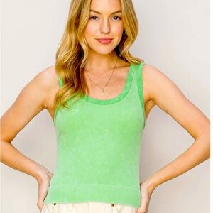 Women’s neon green cropped tank top